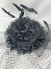 Victorian Black Fascinators Hat Flower Mesh Feathers On A Headband And A Clip