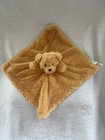 Teddy Bear Lovey Plush Rattle Brown Security Blanket Ribbed Soft Toy 11x11 