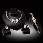 Women s Necklace Earrings Bracelet And Ring Set With Rhinestone Jewelry