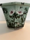 Antique Celedon Glazed Porcelain Planter Or Jardiniere On Four Raised Feet