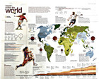 2006-6 June Soccer Unites The World National Geographic Map Sports Euc - A3 