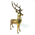 Vintage Large Solid Brass Deer Christmas Reindeer Holiday Decoration 25   