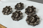 Set Of 5 Western Cross And Berry Conchos  1-1 2    Screw Back  38mm