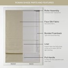 Galen Cordless Roman Shades - Fabric Privacy Single Panel Darkening - 31    X 64   