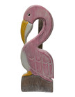 Carved Pink Flamingo Wood Paper Towel Holder Island Beach Tropical Nautical Zoo