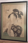 Antique Japanese Woodblock Print Professionally Framed  matted  hinodeya Gokei 