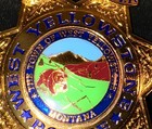 Police Badge Replica West Yellowstone Montana Badge  0 Heavy 70g New Unused Nice