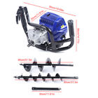 Post Hole Digger 52cc Gas Powered Earth Auger Borer Fence Ground  2 Drill Bits