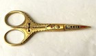 Xlnt Vtg 60 s-70 s Toledo Spain 3 5  Embroidery Scissors Shiny Goldtone W cross