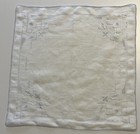 Delicate Vintage White Handkerchief Pale Blue Trim 10 1 4  Bridal Something Blue