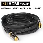 For Hdtv  15ft Braided Ultra Hd Hdmi Cable 2 0 High Speed 2160p 4k 3d Hdr Us Lot