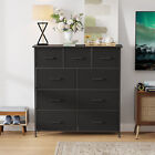 9-drawer Fabric Dresser sturdy Storage Tower Dresser For Bedroom W  Metal Frame