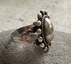 Early 20th Century Navajo Silver Dome Ring With Half Moons Embossed size 5 1 2