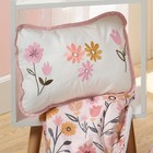 Lambs   Ivy Little Garden Luxury Embroidered Floral Decorative Throw Pillow