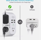 5 Outlet Extender Surge Protector Wall Charger With 4 Usb Charging Ports  1 Usb 