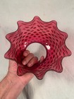 Victorian Ruby Red-cranberry Hobnail Oil Or Gas Lamp Shade 4  Fitter C1880s