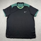 Nike Court Dri-fit Advantage Shirt Mens 2xl Black Green Tennis Top Fd5320-010