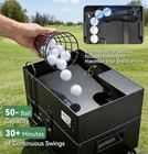 50-ball Capacity Golf Ball Dispenser  Black Golf Ball Launcher Feeder Semi-auto