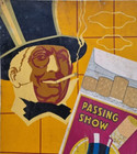 Vintage Old Antique Passing Show Cigarette Ad  Litho Tin Sign Board Collectible