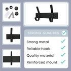 2 Pcs 2 Hooks Coat Rack Wall Mounted Towel Key  Robe Clothes Hanger Holder Black