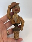 Vintage Anri Mechanical Cork Bottle Wine Stopper  Man Tipping Hat