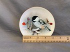 Norman Brumm Signed Enamel On Copper Chickadee Plate -- Winter Bird Scene 