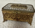 Vintage Matson Ormolu Vanity Jewelry Box Features A Gold-plated