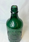 1870 s Congress Spring Water Bottle Saratoga Ny Emerald Glass Mineral Finish Top