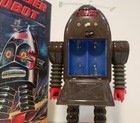 Thunder Robot Tin Toy Battery Operated Dark Brown Robot Mib