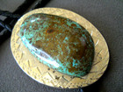 Southwestern Blue Heavy Matrix Turquoise Engraved Silver Tone Bolo Tie  925 Tips