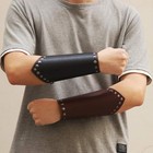 Leather Arm Guards Archery Gauntlet Wristband Medieval Leather Bracers Viking   