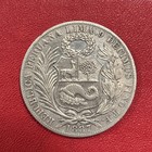 1887 Tf Peru Un Sol Silver Coin 90  25g 22 5g Asw