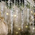 100 Pcs Clear Acrylic Christmas Tree Ornaments - Icicle