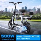 Spacewalk  Electric Bike With Seats For Adults Power By 500w Motor   Silver Pro