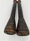 Two Rustic Antique Industrial Wooden Beehive Bobbin Spools Primitive Decor