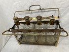 Vintage Tantalus Decanter Set Mid Century Modern Bar Caddy Liquor Glass Bottles