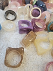 Vintage Lucite Style Acrylic Rings Mixed Lot Colorful Chunky Retro Lot Of 50 New