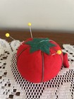 Vintage Sewing Tomato Pin Cushion With Strawberry