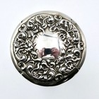 Vanity Dresser Jar Sterling Silver Top 3 75  Octagonal Crystal Antique Dents