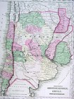 1866 Colton Map - Argentina Paraguay Uruguay Chile Buenas Aires - South America