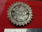 Antique 950 Silver Brooch   Pendant Jerusalem  Palestine  Fillagree With Orange 