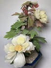 Vintage Jade Glass Flower Tree Bonsai