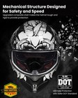 Ilm Full Face Motorcycle Helmet Z501 Dot Lizard White Xl