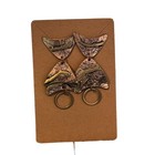 Sculpture Copper Metal Handmade Earrings Fish Scale Dangle Artist