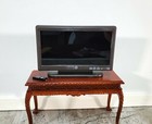 Dollhouse Television Tv Set Modern Flat Screen With Remote 2  X 3 3 8  Miniature