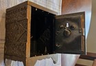 Antique J e Stevens Cast Iron Treasure Safe   Bank Pat d 1897