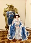 Vintage Artisan-style Miniature Lady     Porcelain Dollhouse Doll 1 12