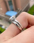 2 50ct Gra Moissanites Bridal Ring Set Women Wedding Gift 14k White Gold Finish