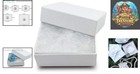 25-pack Cotton Filled Jewelry Boxes - Elegant White Swirl Design For Gifting