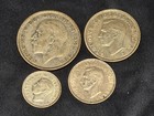 Vintage Great Britain Silver Coin Lot  4  King George V Vi Florin Shilling Old